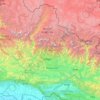 Mapa topográfico Gandaki Pradesh, altitude, relevo
