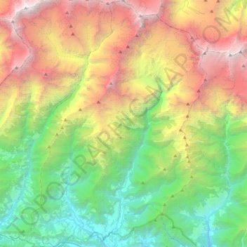 Mapa topográfico Machhapuchchhre, altitude, relevo