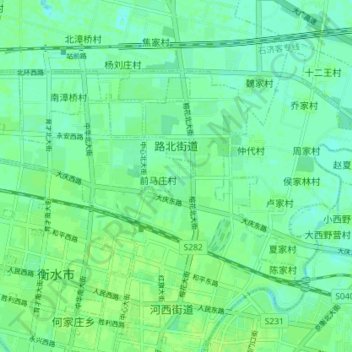 Mapa topográfico 路北街道, altitude, relevo