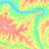 Mapa topográfico Paulo de Faria, altitude, relevo