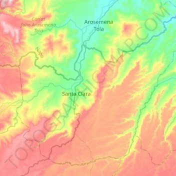 Mapa topográfico Santa Clara, altitude, relevo