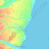 Mapa topográfico Santa Cruz Cabrália, altitude, relevo