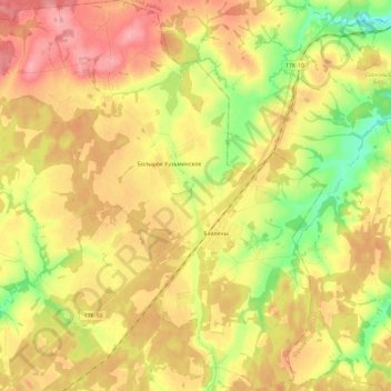 Mapa topográfico Бавленское сельское поселение, altitude, relevo