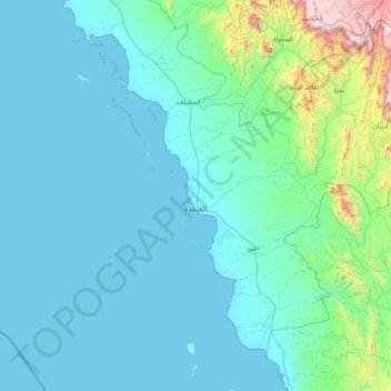 Mapa topográfico Al Qunfudhah, altitude, relevo