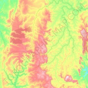 Mapa topográfico Itacambira, altitude, relevo