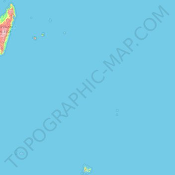 Mapa topográfico Terras Austrais e Antárticas Francesas, altitude, relevo