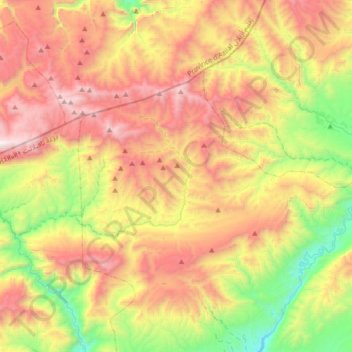 Mapa topográfico Ait Sedrate Jbel El Oulia, altitude, relevo