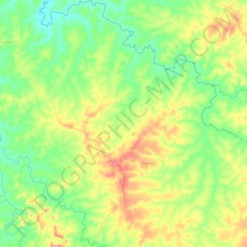 Mapa topográfico Campos Verdes, altitude, relevo