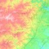 Mapa topográfico Hays County, altitude, relevo