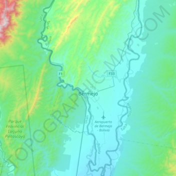 Mapa topográfico Bermejo, altitude, relevo