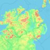 Mapa topográfico Ulster, altitude, relevo