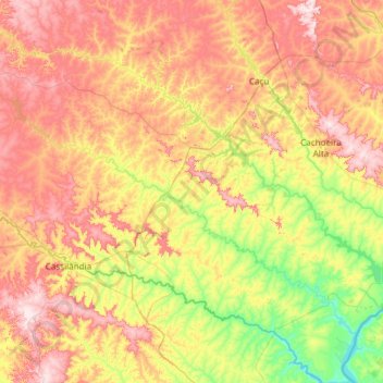 Mapa topográfico Itarumã, altitude, relevo