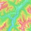 Mapa topográfico Pieve di Cadore, altitude, relevo