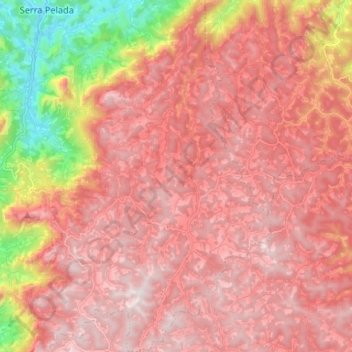 Mapa topográfico Mata Fria, altitude, relevo