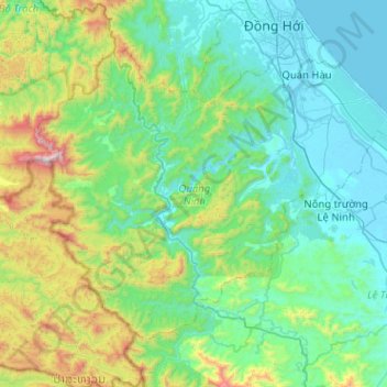 Mapa topográfico Quảng Ninh, altitude, relevo