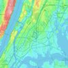 Mapa topográfico The Bronx, altitude, relevo