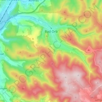Mapa topográfico Bad Orb, altitude, relevo