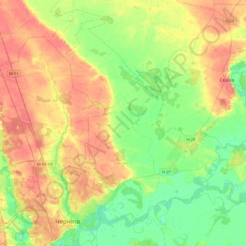 Mapa topográfico Киселівська сільська громада, altitude, relevo