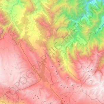 Mapa topográfico Colomi, altitude, relevo