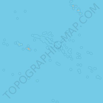 Mapa topográfico Polinesia francese, altitude, relevo