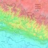 Mapa topográfico Bagmati, altitude, relevo