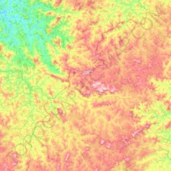 Mapa topográfico Desterro de Entre Rios, altitude, relevo