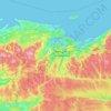 Mapa topográfico Pictou County, altitude, relevo