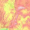 Mapa topográfico Utah, altitude, relevo
