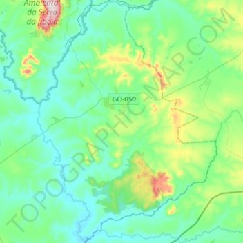 Mapa topográfico Campestre de Goiás, altitude, relevo