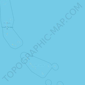 Mapa topográfico Gilbert Islands, altitude, relevo