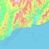 Mapa topográfico East Devon National Landscape, altitude, relevo