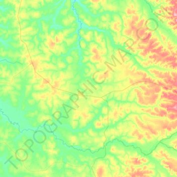 Mapa topográfico Marianópolis do Tocantins, altitude, relevo
