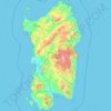 Mapa topográfico Sardinia, altitude, relevo