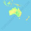 Mapa topográfico Austrália, altitude, relevo
