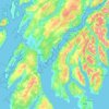 Mapa topográfico Loch Fyne, altitude, relevo