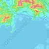 Mapa topográfico 蒲郡市, altitude, relevo