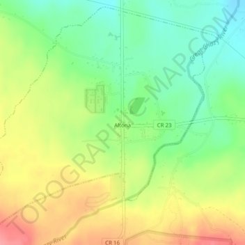 Mapa topográfico Altona, altitude, relevo