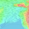 Mapa topográfico Bangladeche, altitude, relevo
