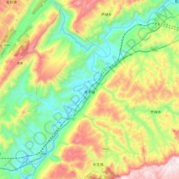 Mapa topográfico 保家镇, altitude, relevo