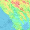 Mapa topográfico Sonoma County, altitude, relevo