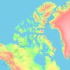 Mapa topográfico Nunavut, altitude, relevo