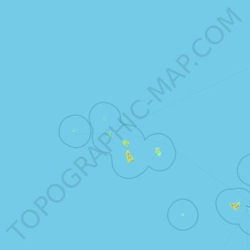 Mapa topográfico Ilhas de Sotavento, altitude, relevo