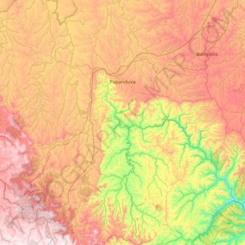 Mapa topográfico Papanduva, altitude, relevo