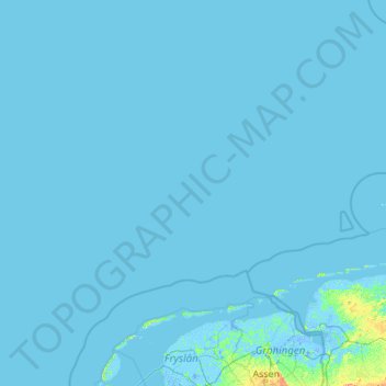 Mapa topográfico Frisian Islands, altitude, relevo