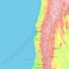 Mapa topográfico Provincia de Valparaíso, altitude, relevo