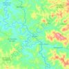 Mapa topográfico Moeda, altitude, relevo