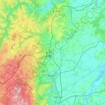 Mapa topográfico La Morge, altitude, relevo