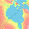 Mapa topográfico Bahía de Hudson, altitude, relevo