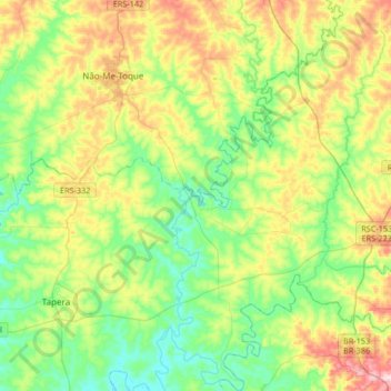 Mapa topográfico Victor Graeff, altitude, relevo