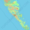 Mapa topográfico Moresby Island, altitude, relevo